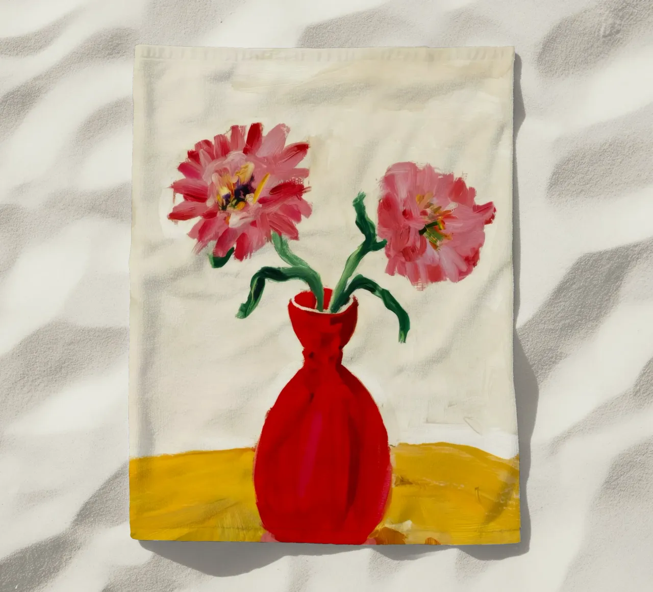 Papaveri in vaso rosso telo mare da Tiga Bersama