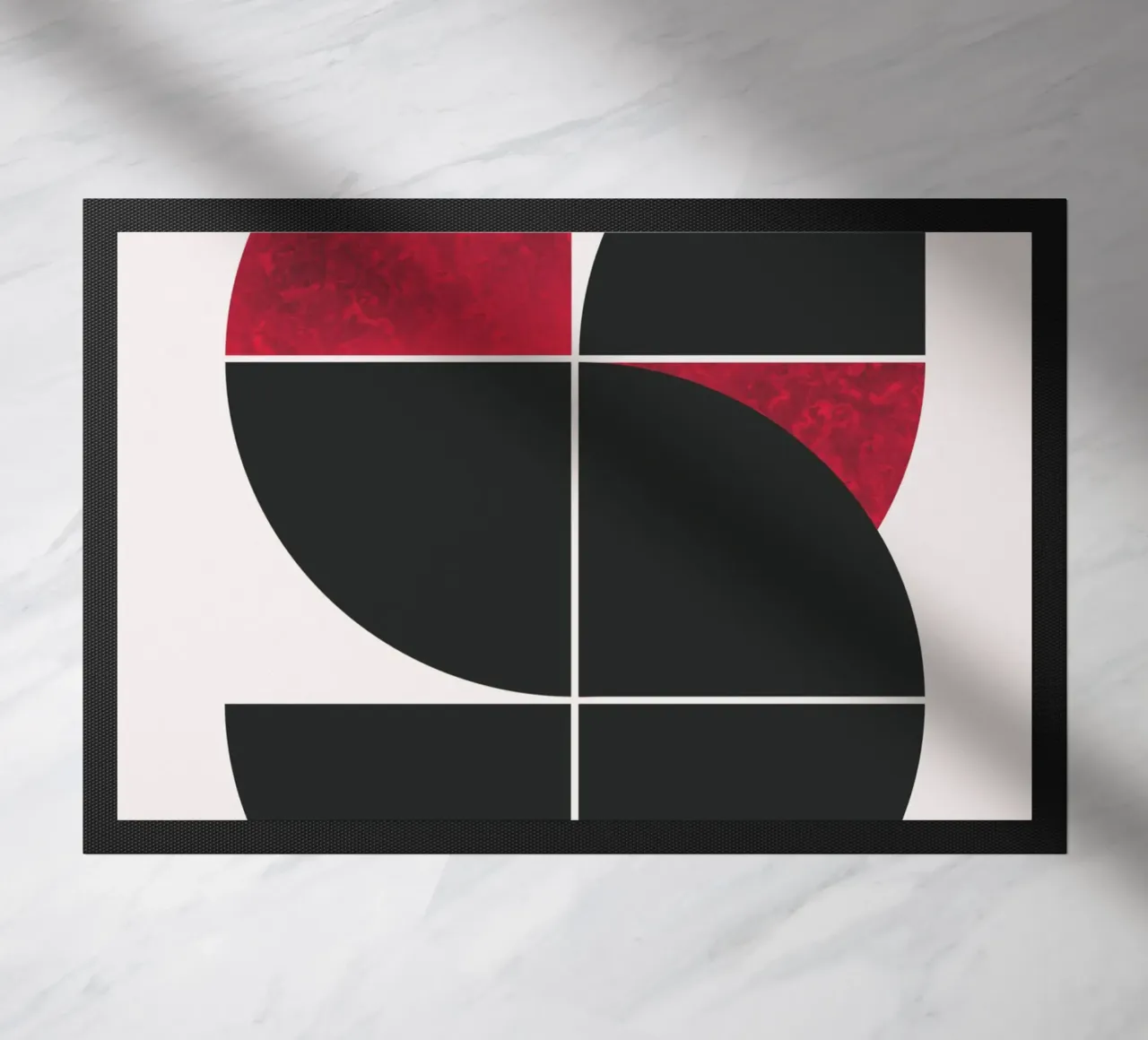 Mid century ruby doormat by Little Dean