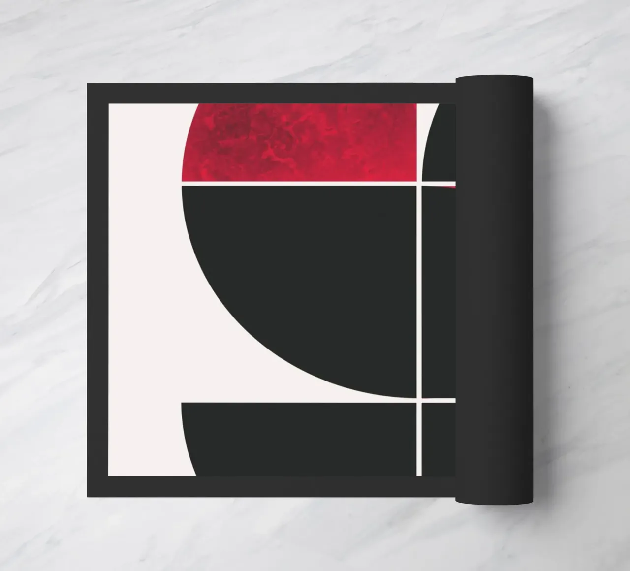 Mid century ruby doormat by Little Dean