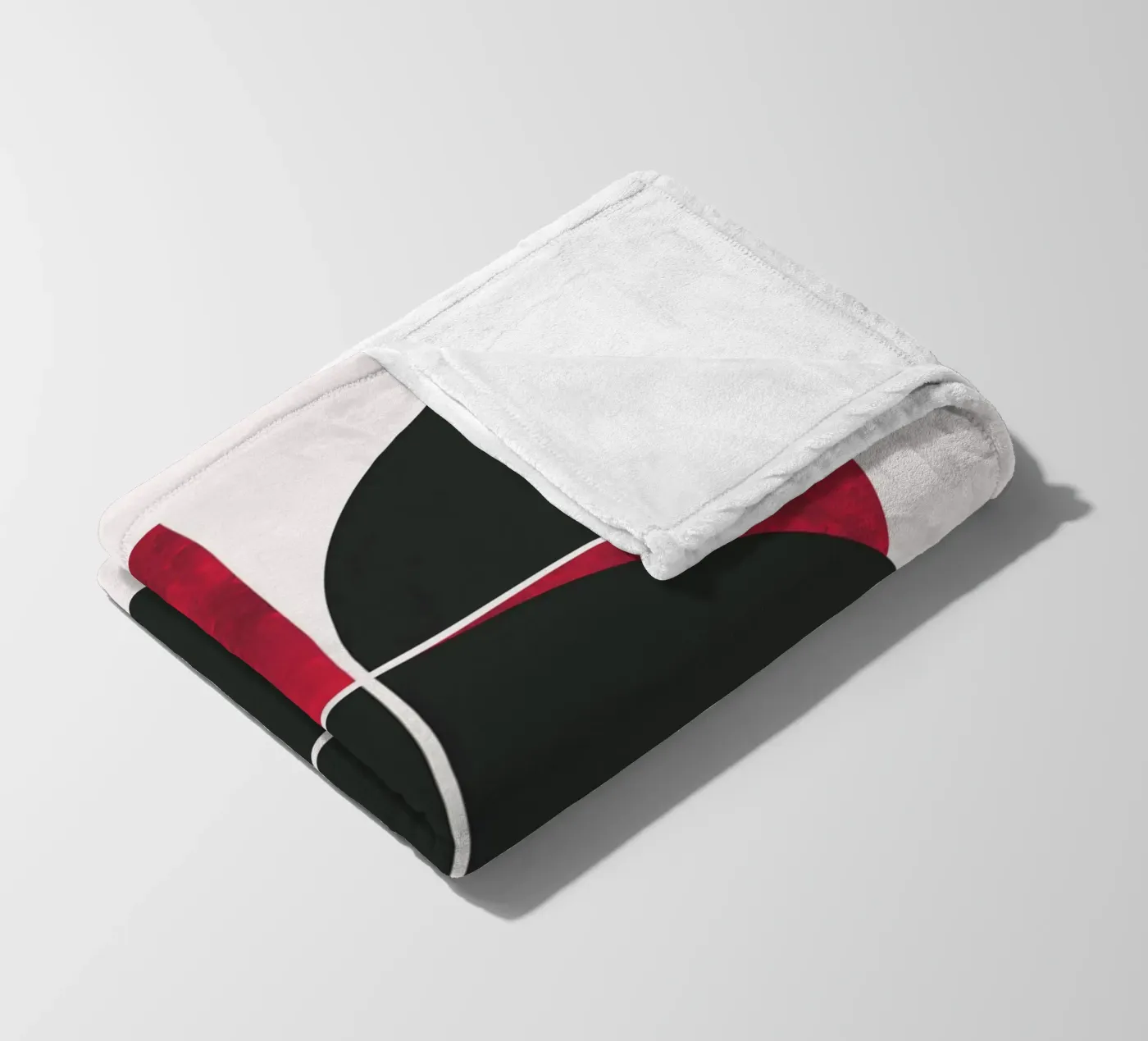 Mid century ruby fleece blanket by Little Dean