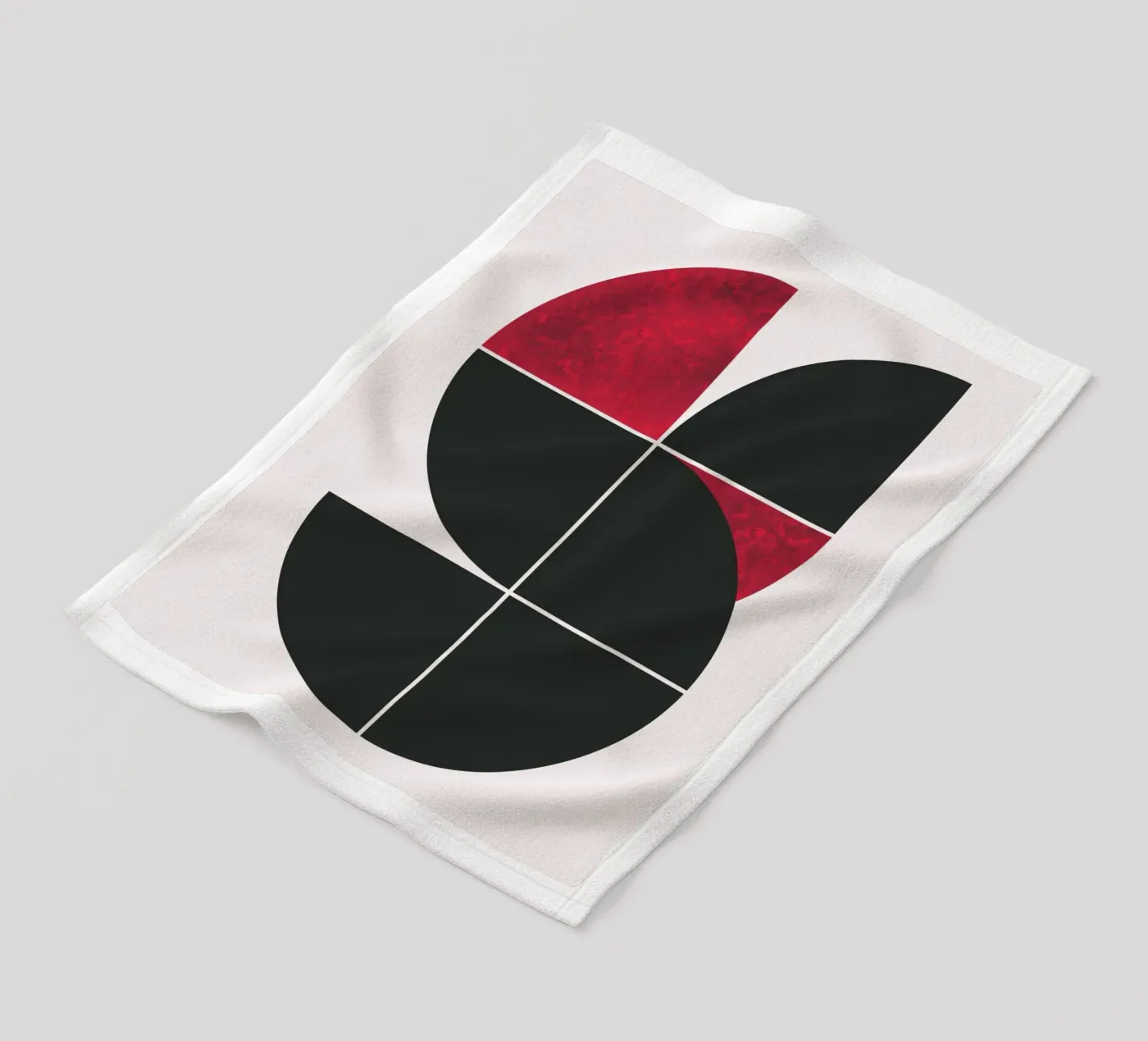 Mid century ruby fleece blanket by Little Dean