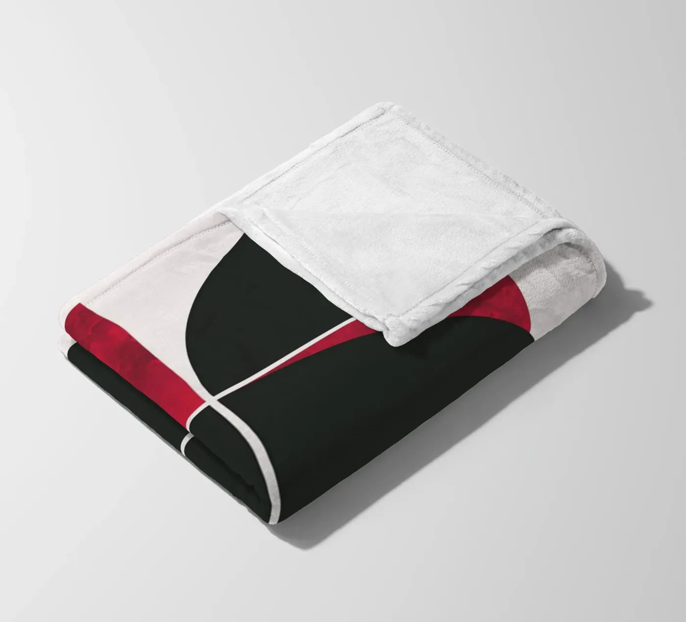 Mid century ruby fleece blanket by Little Dean