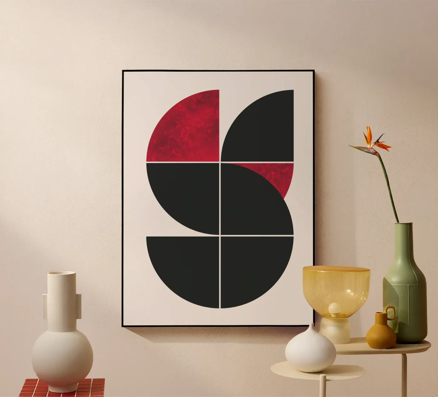 Mid century ruby Acryl-Glas von Little Dean