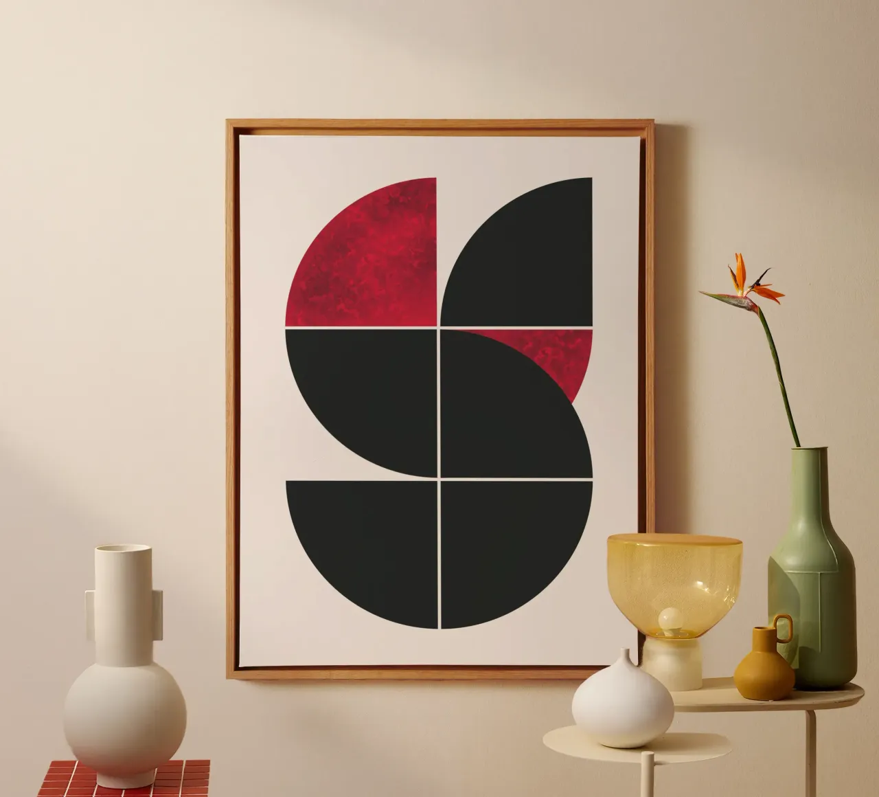 Mid century ruby canvas by Little Dean
