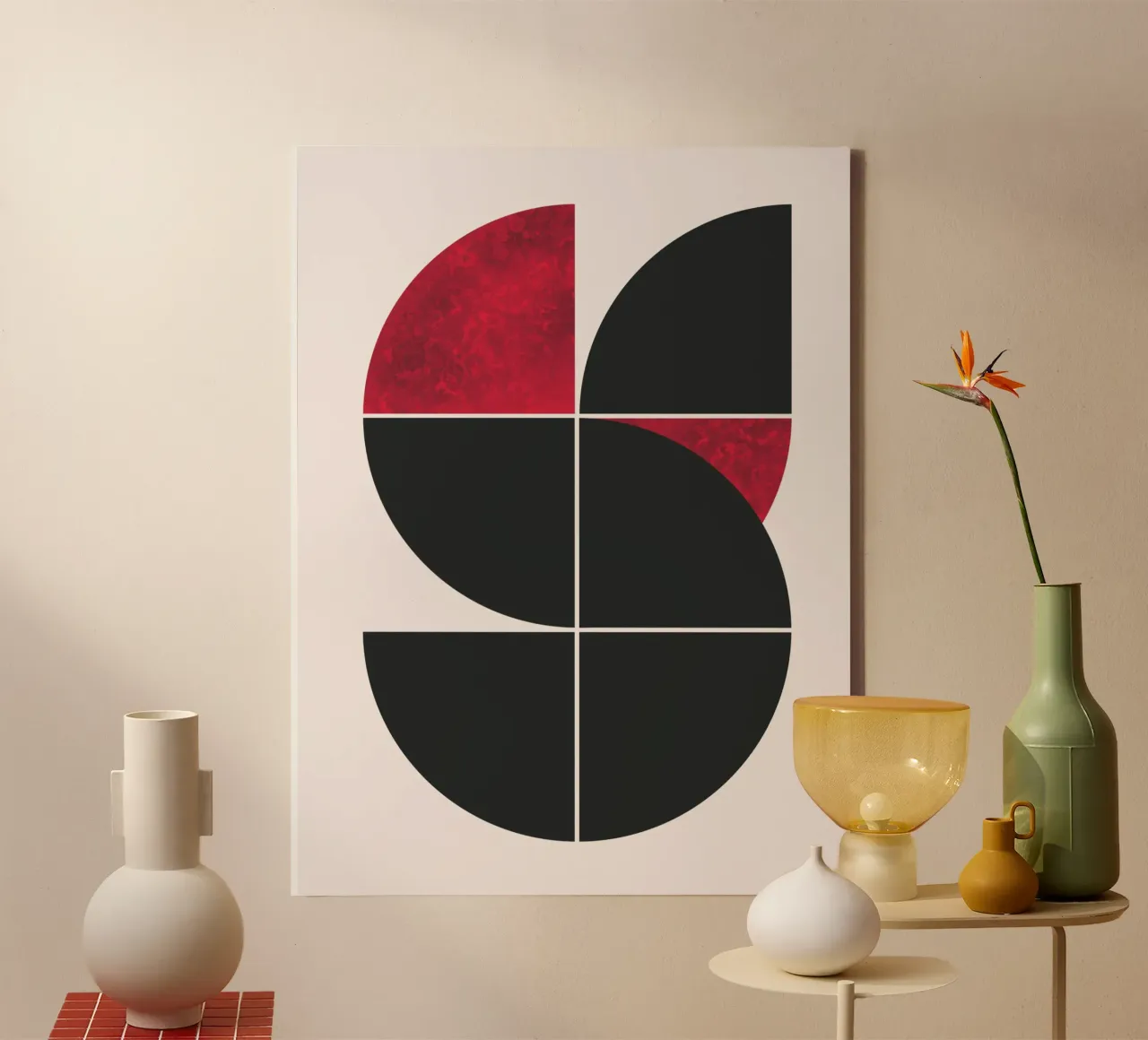 Mid century ruby canvas by Little Dean