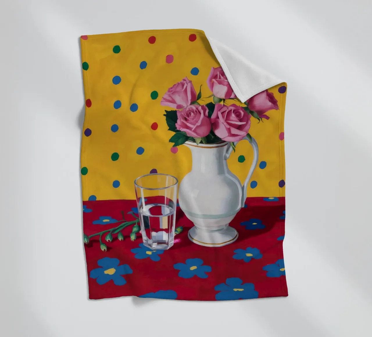 Rosa a pois Joy coperta in pile da Fable Tempa