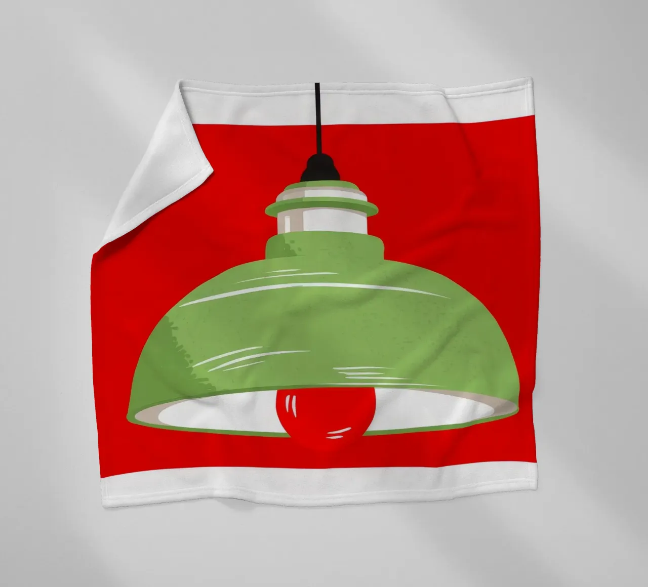 Luce a sospensione verde coperta in pile da Tiga Bersama