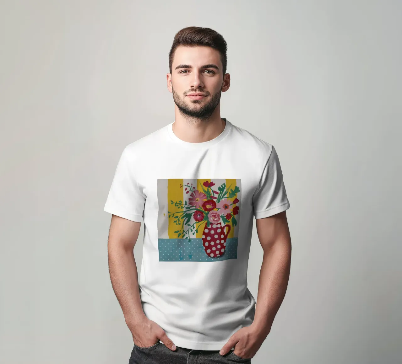 Collage di fiori trapuntati t-shirt da Fable Tempa
