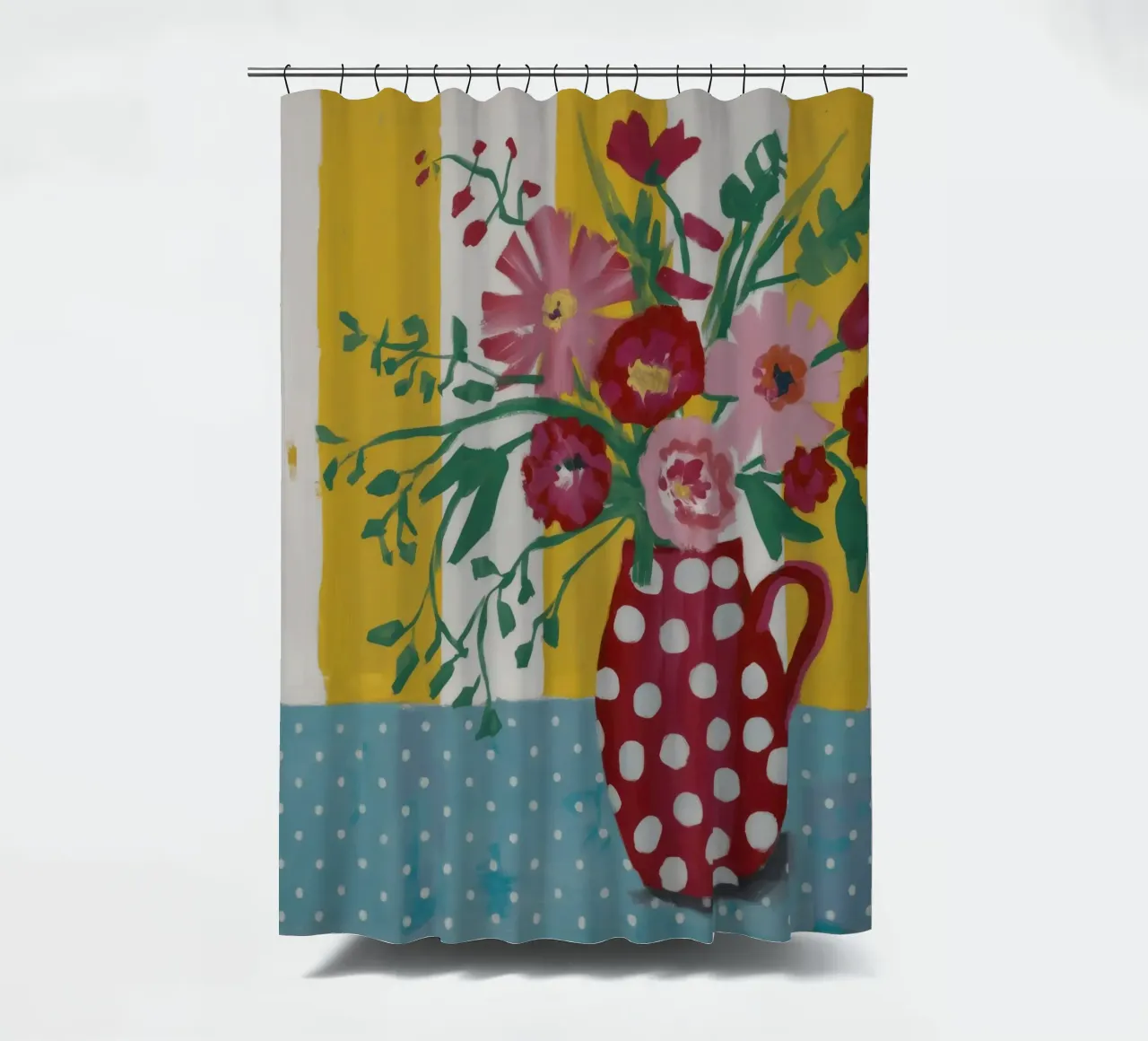 Quilted Bloom Collage shower curtain by Fable Tempa