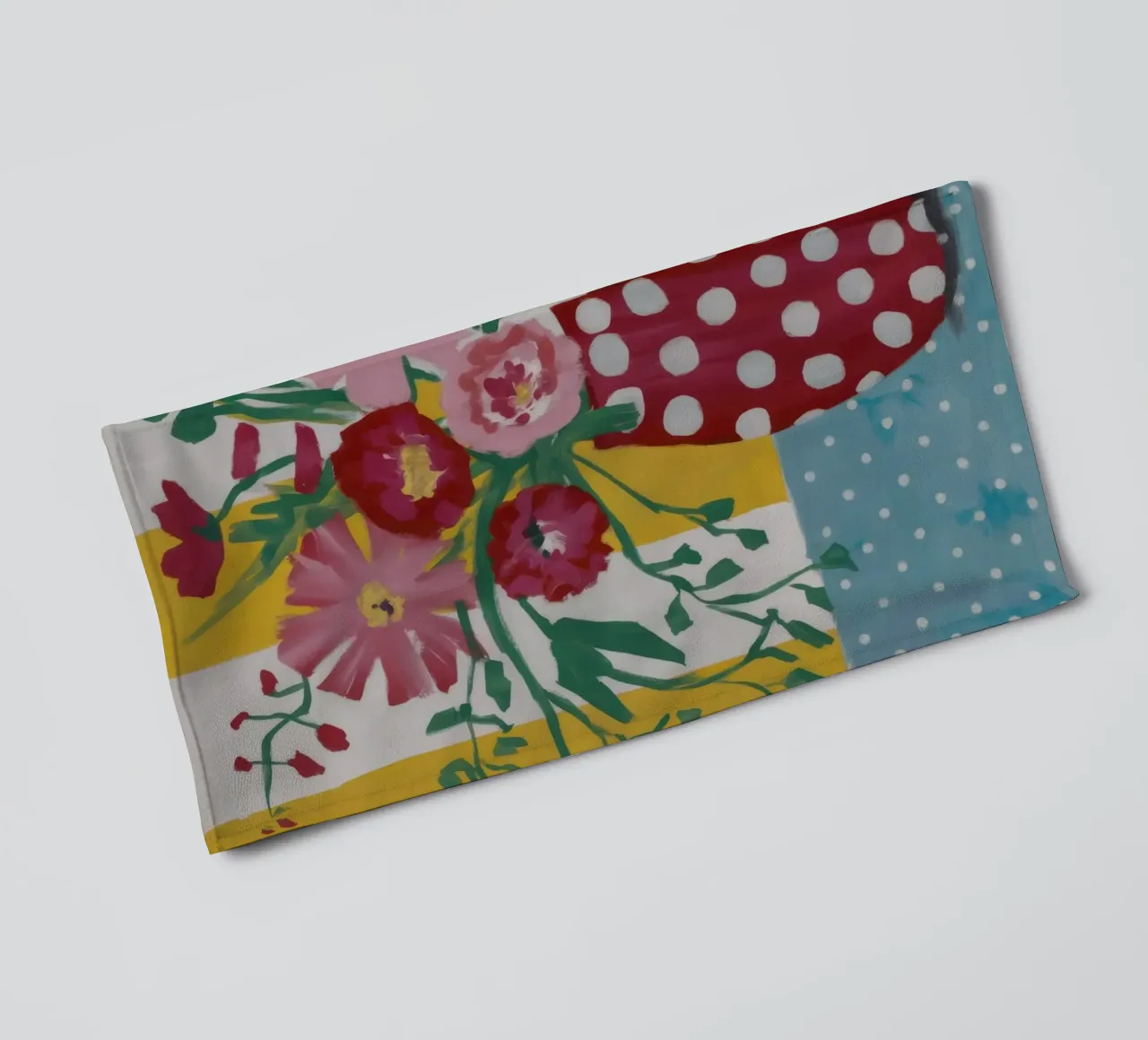 Collage di fiori trapuntati asciugamano da bagno da Fable Tempa