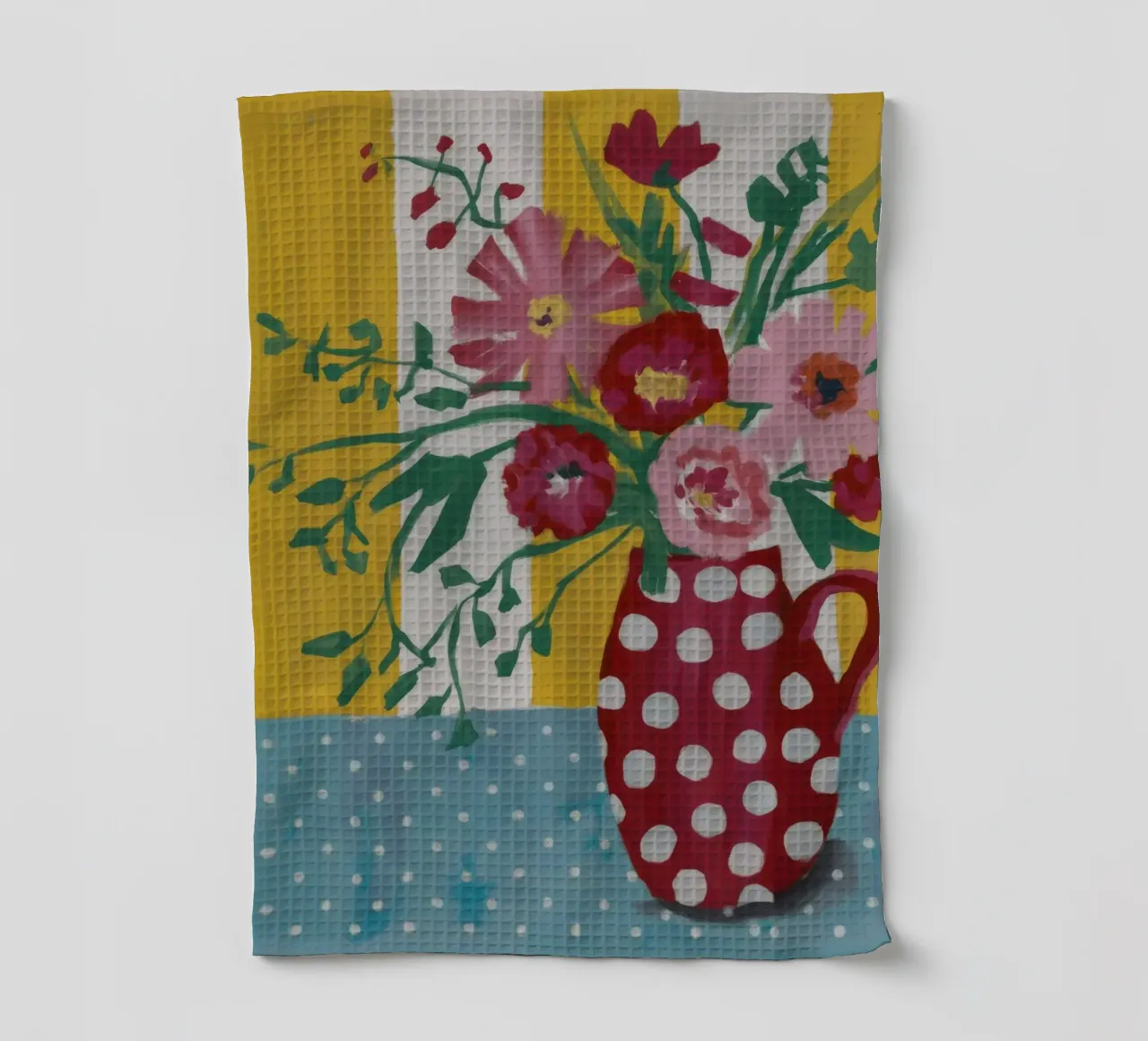 Quilted Bloom Collage tea towel by Fable Tempa