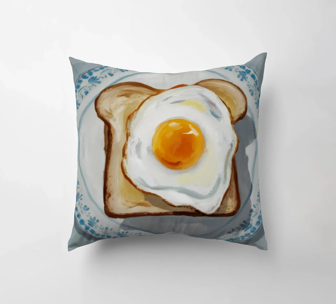 Assiette d'œufs sur toast coussin de Tiga Bersama