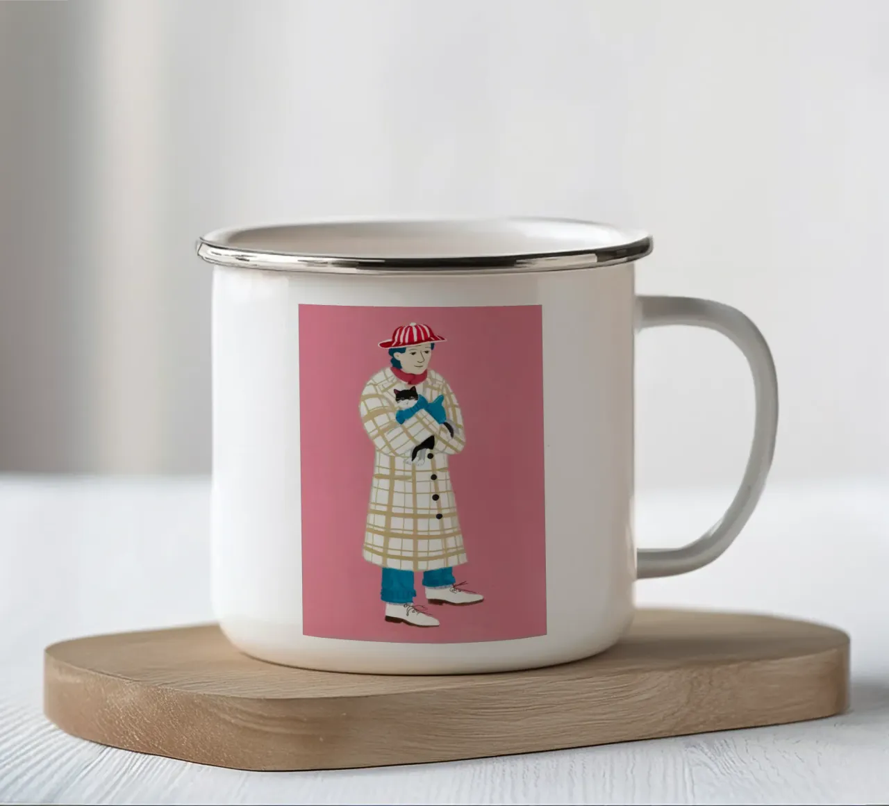 Detective in rosa tazza in smalto da Tiga Bersama