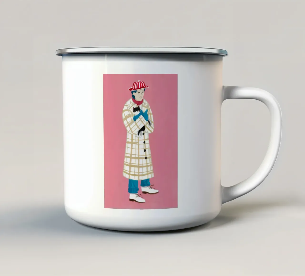 Detective in rosa tazza in smalto da Tiga Bersama