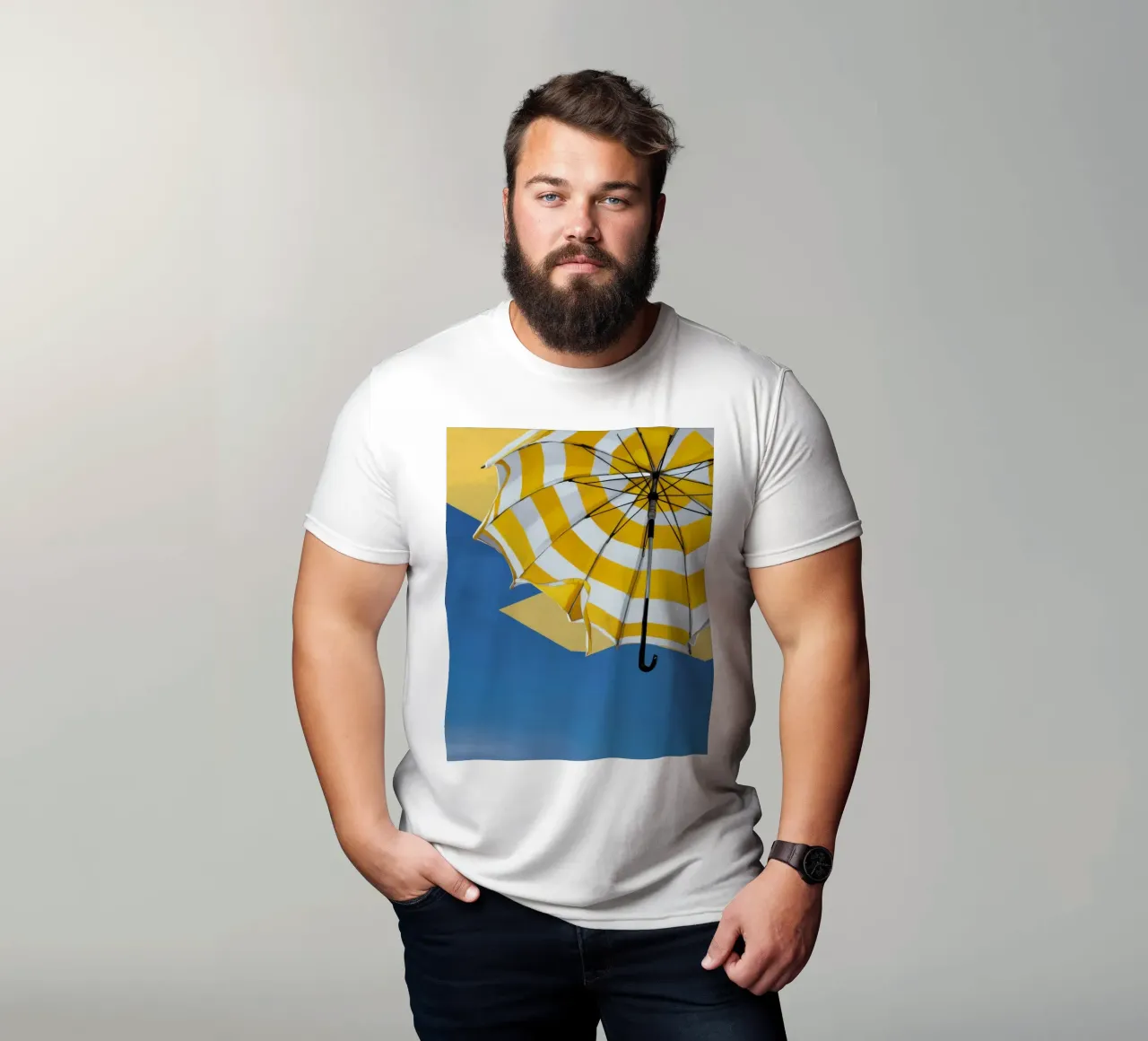 Parapluie jaune Pluie t-shirt de Tiga Bersama