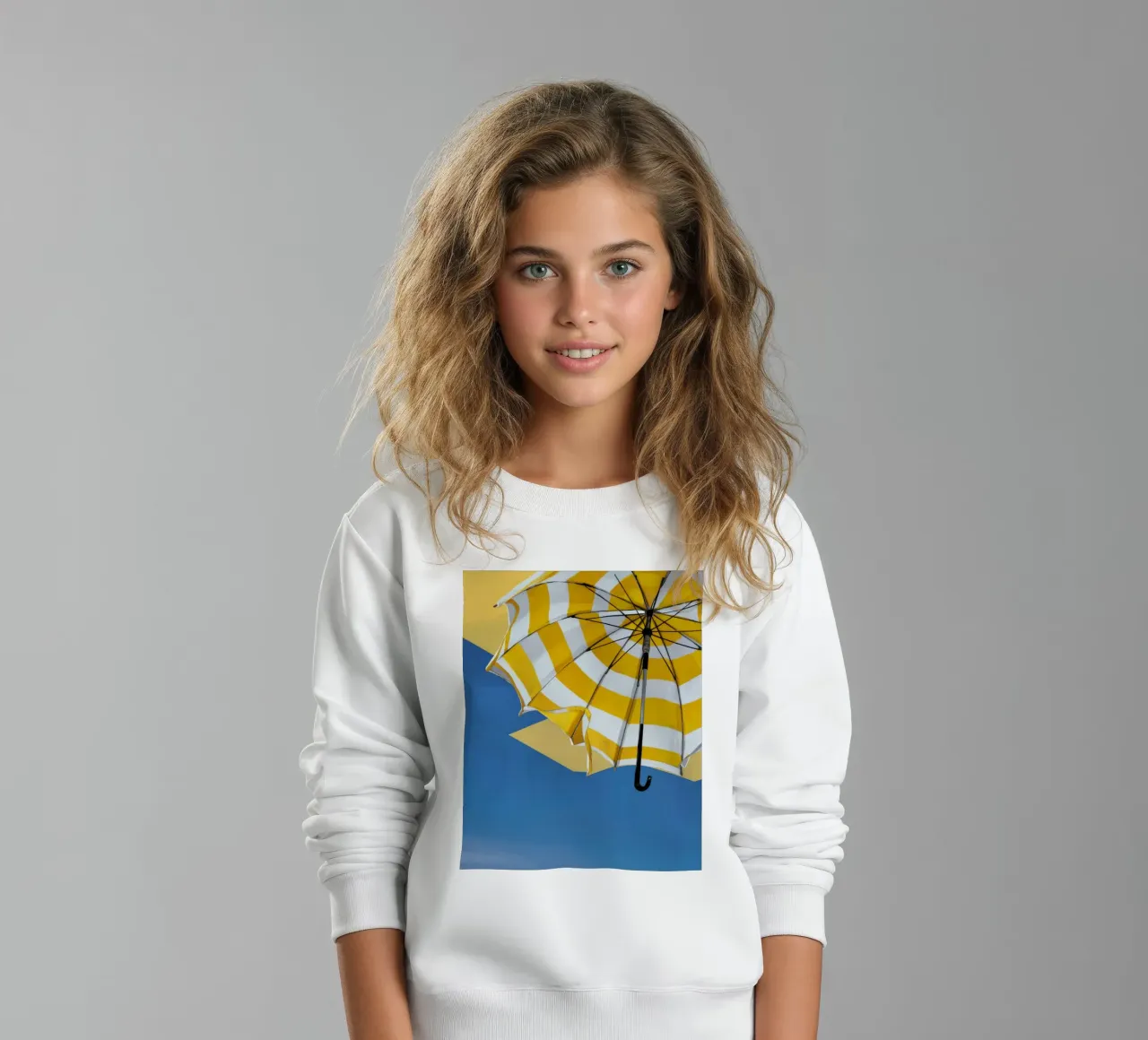 Yellow Umbrella Rain kids sweatshirt by Tiga Bersama