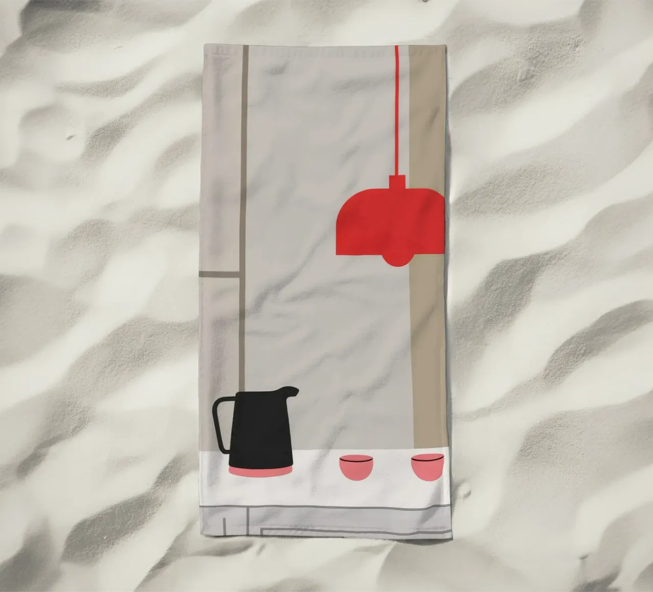 Lampada rossa minimalista telo mare da Tiga Bersama