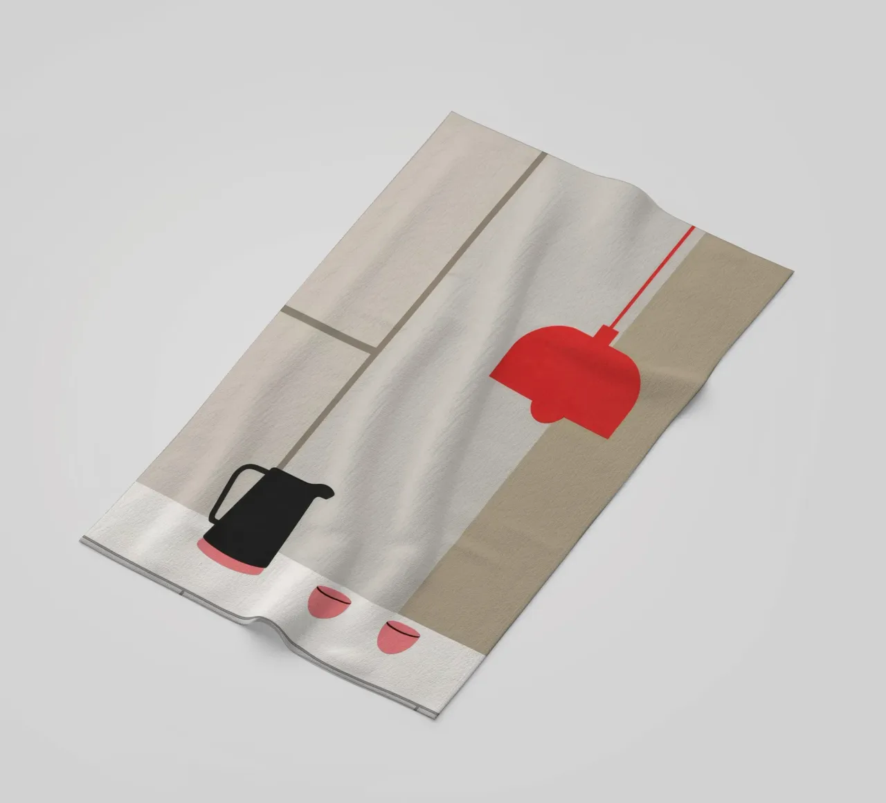Lampada rossa minimalista telo mare da Tiga Bersama