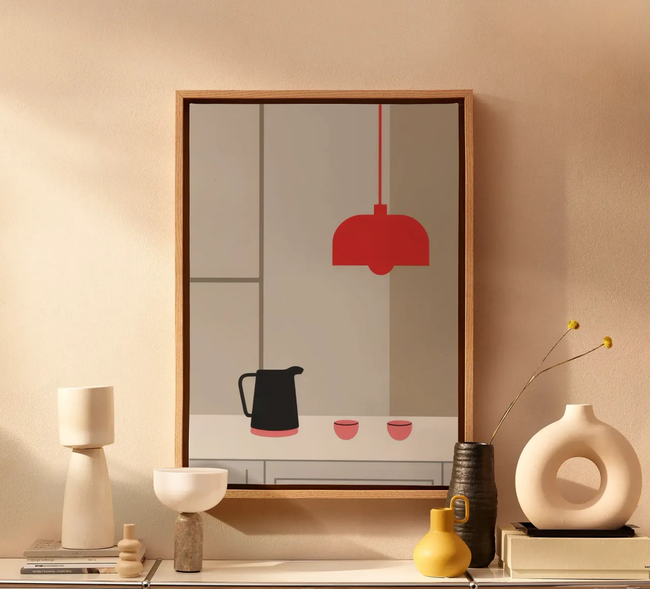 Minimalist Red Lamp canvas by Tiga Bersama