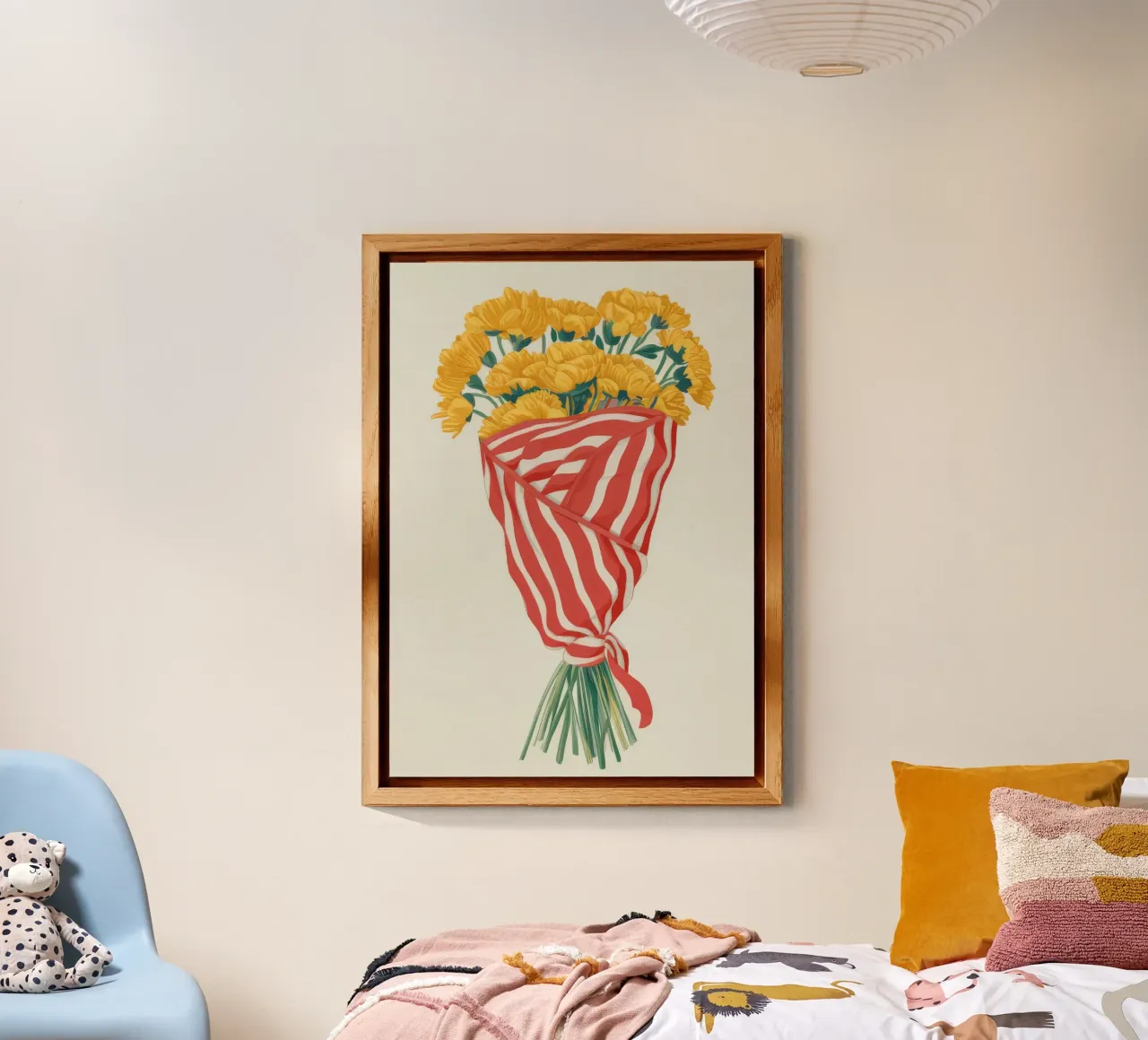 Bouquet di girasoli a righe alluminio dibond da Tiga Bersama