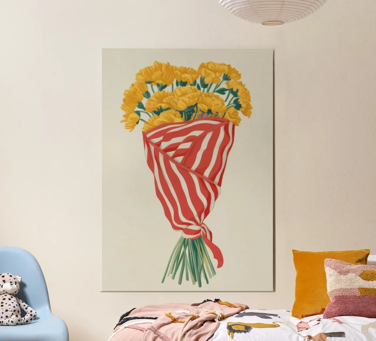Bouquet di girasoli a righe alluminio dibond da Tiga Bersama