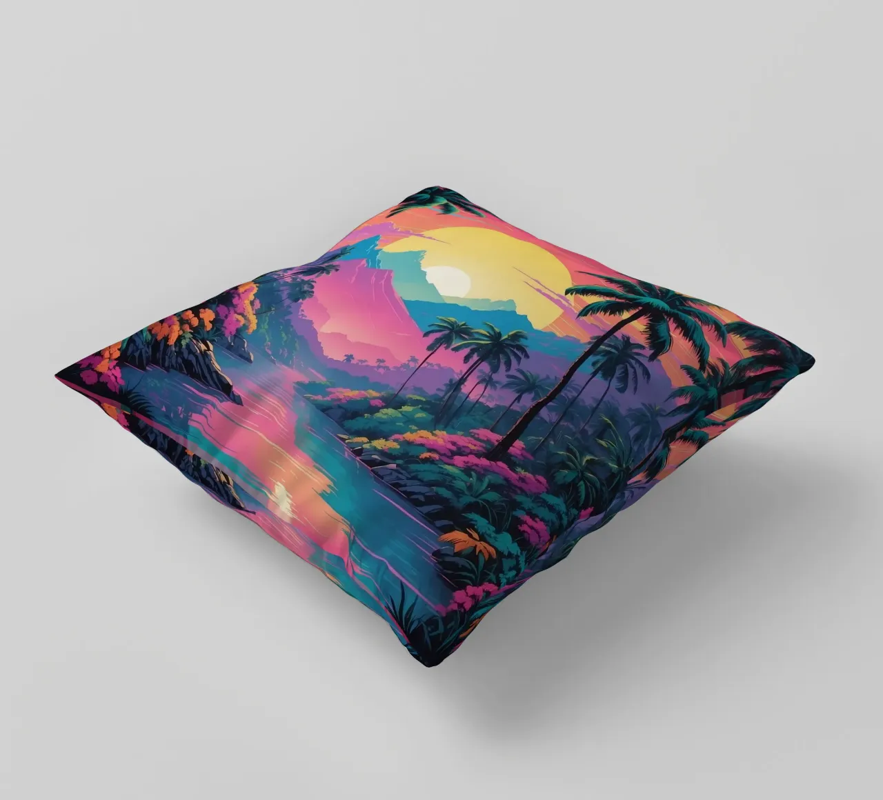 sunset in the forest decorative cushion by van hellen