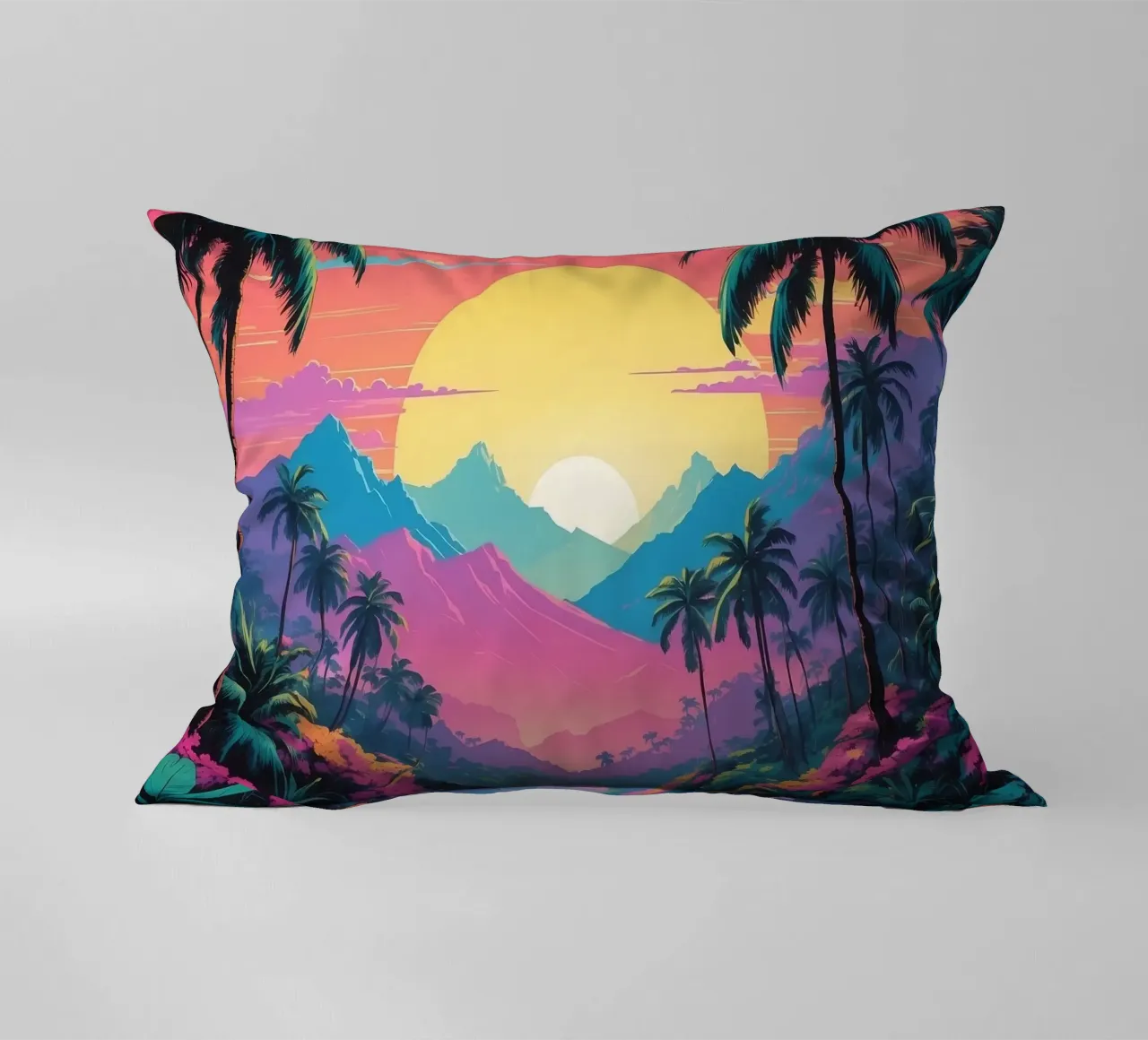 sunset in the forest decorative cushion by van hellen