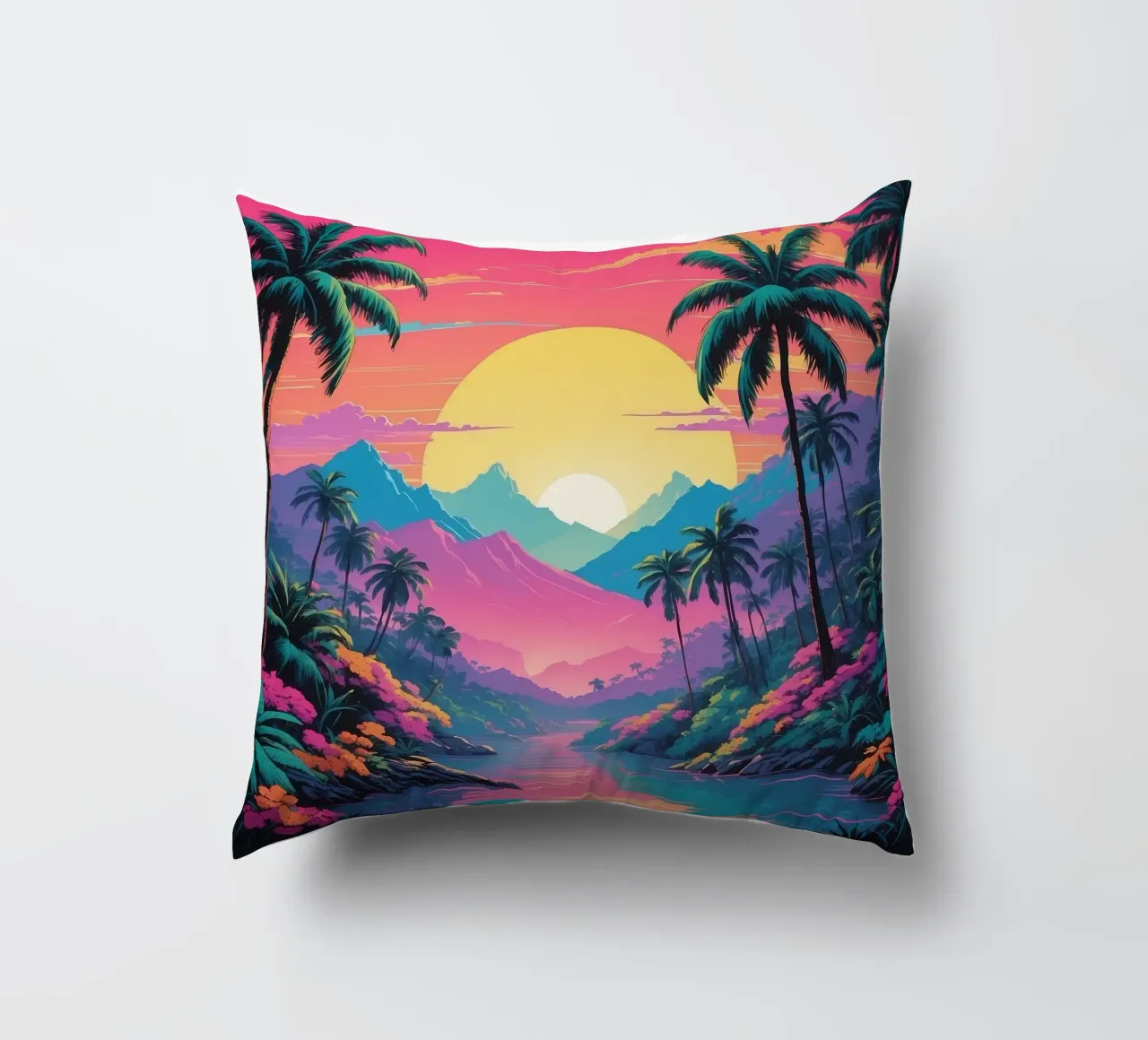 sunset in the forest decorative cushion by van hellen