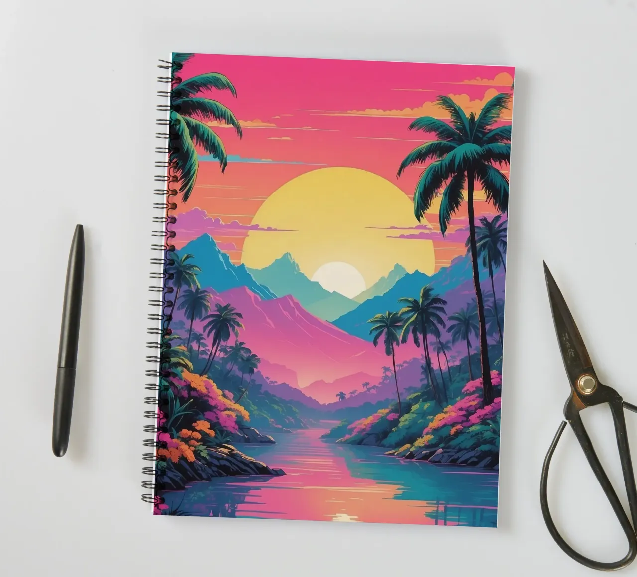 sunset in the forest spiral notebook by van hellen