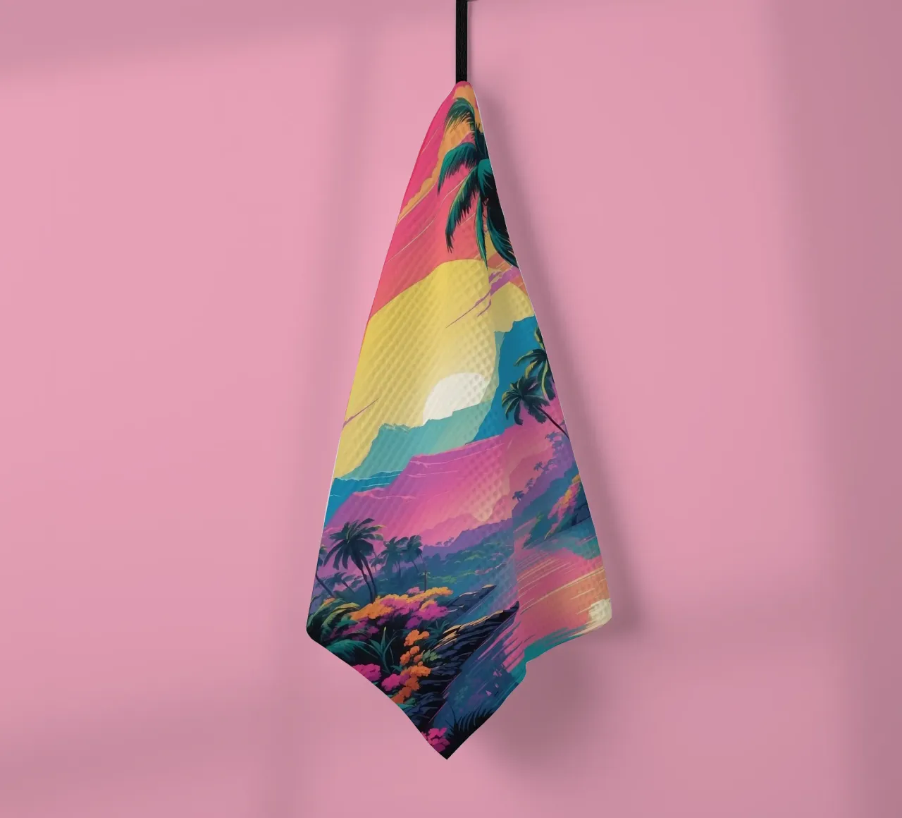 sunset in the forest tea towel by van hellen
