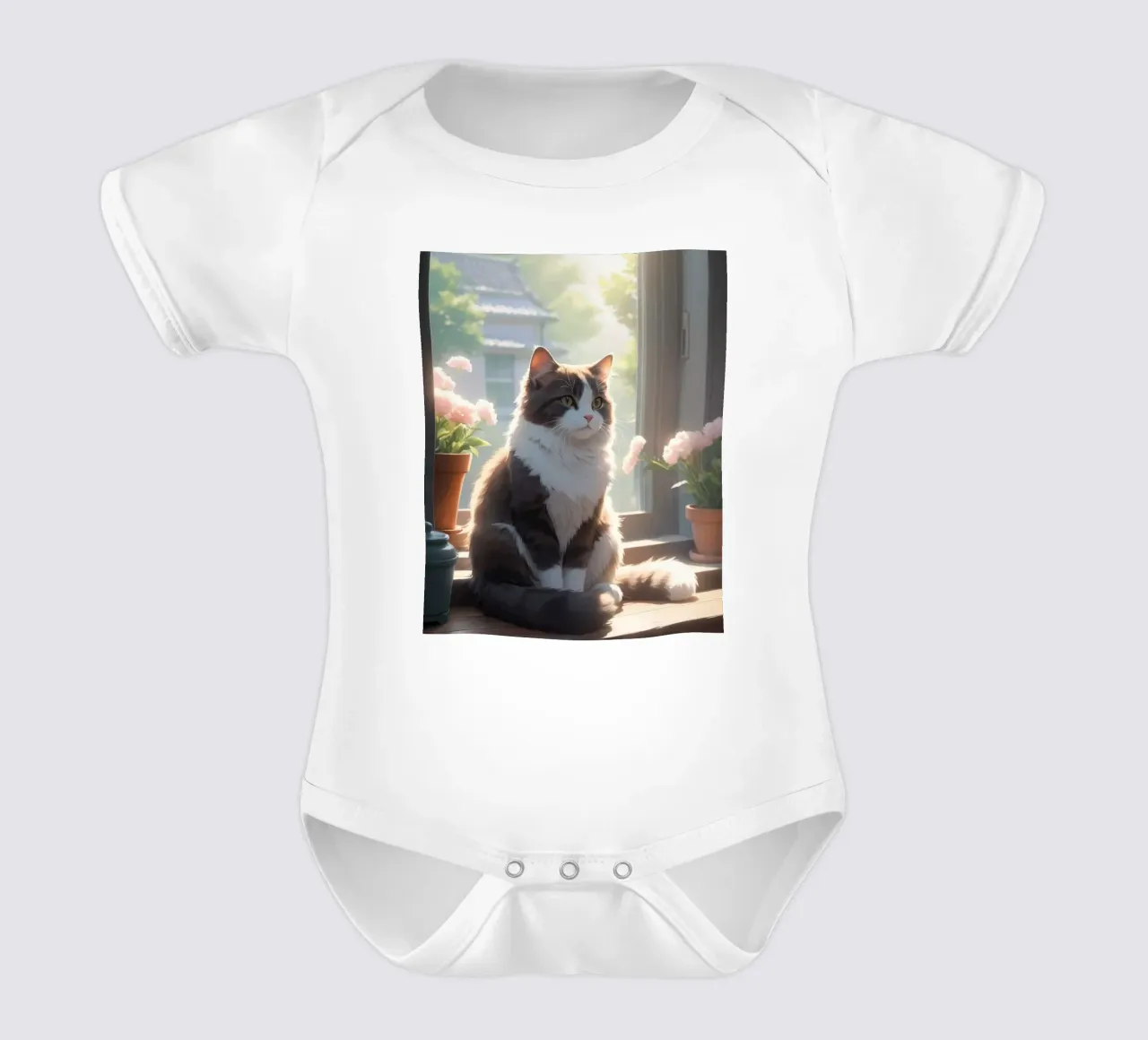 gatto soffice body neonato maniche corte da van hellen