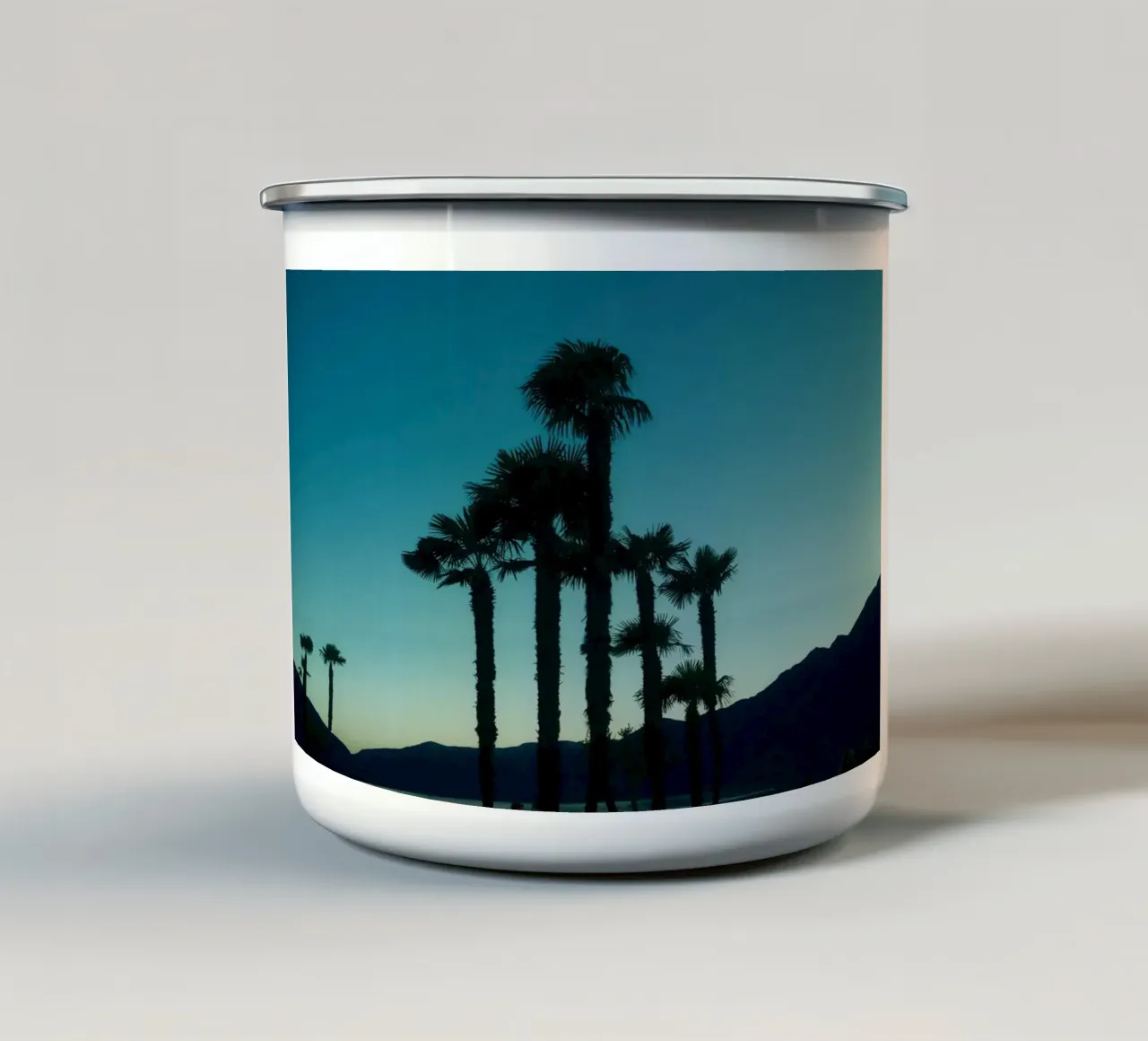 Ascona Palm Silhouettes tazza in smalto da FujiSwiss