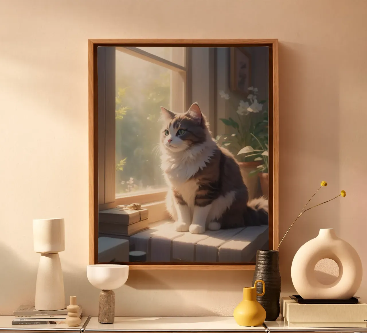fluffy cat canvas by van hellen