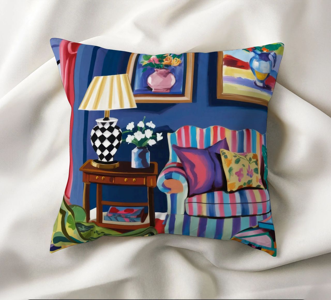 Maximalist Reading Nook decorative cushion by Tiga Bersama