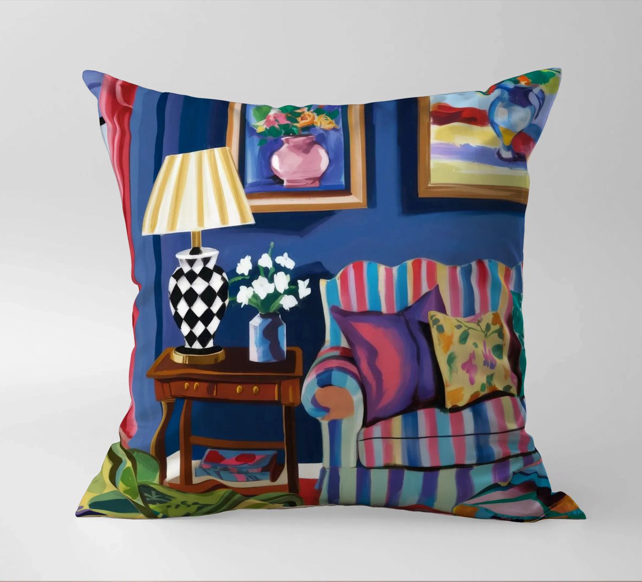Maximalist Reading Nook decorative cushion by Tiga Bersama