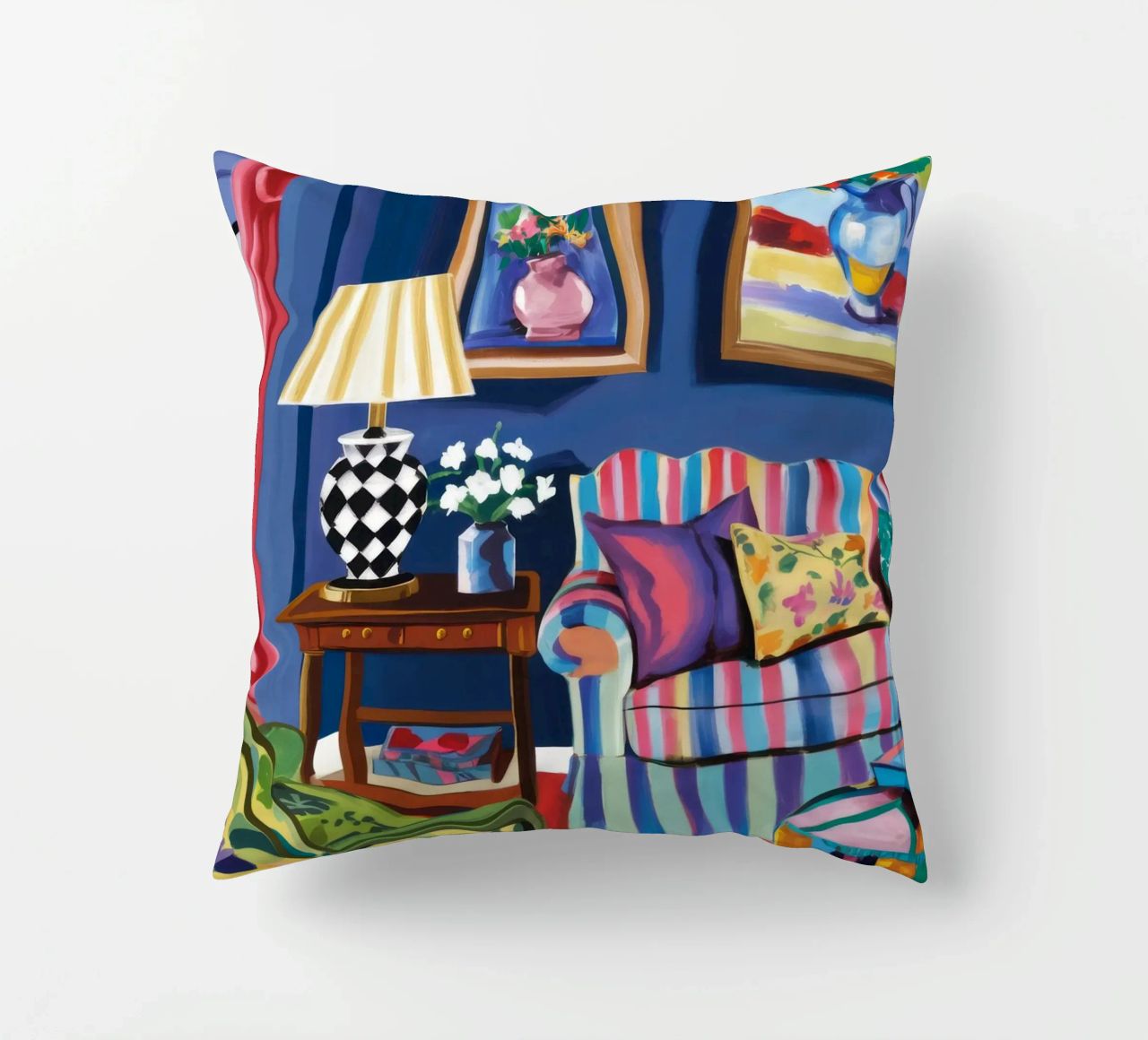 Maximalist Reading Nook decorative cushion by Tiga Bersama