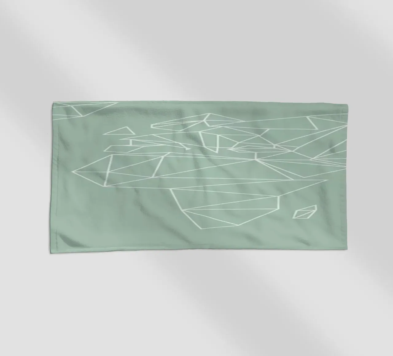 Geometrical World Map Pastel Sage Green telo mare da Studio Nahili