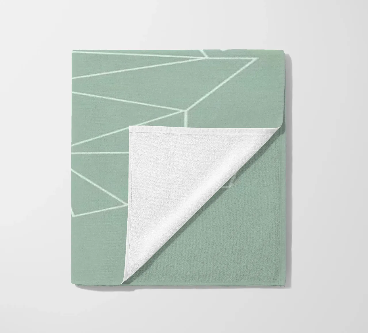 Geometrical World Map Pastel Sage Green telo mare da Studio Nahili