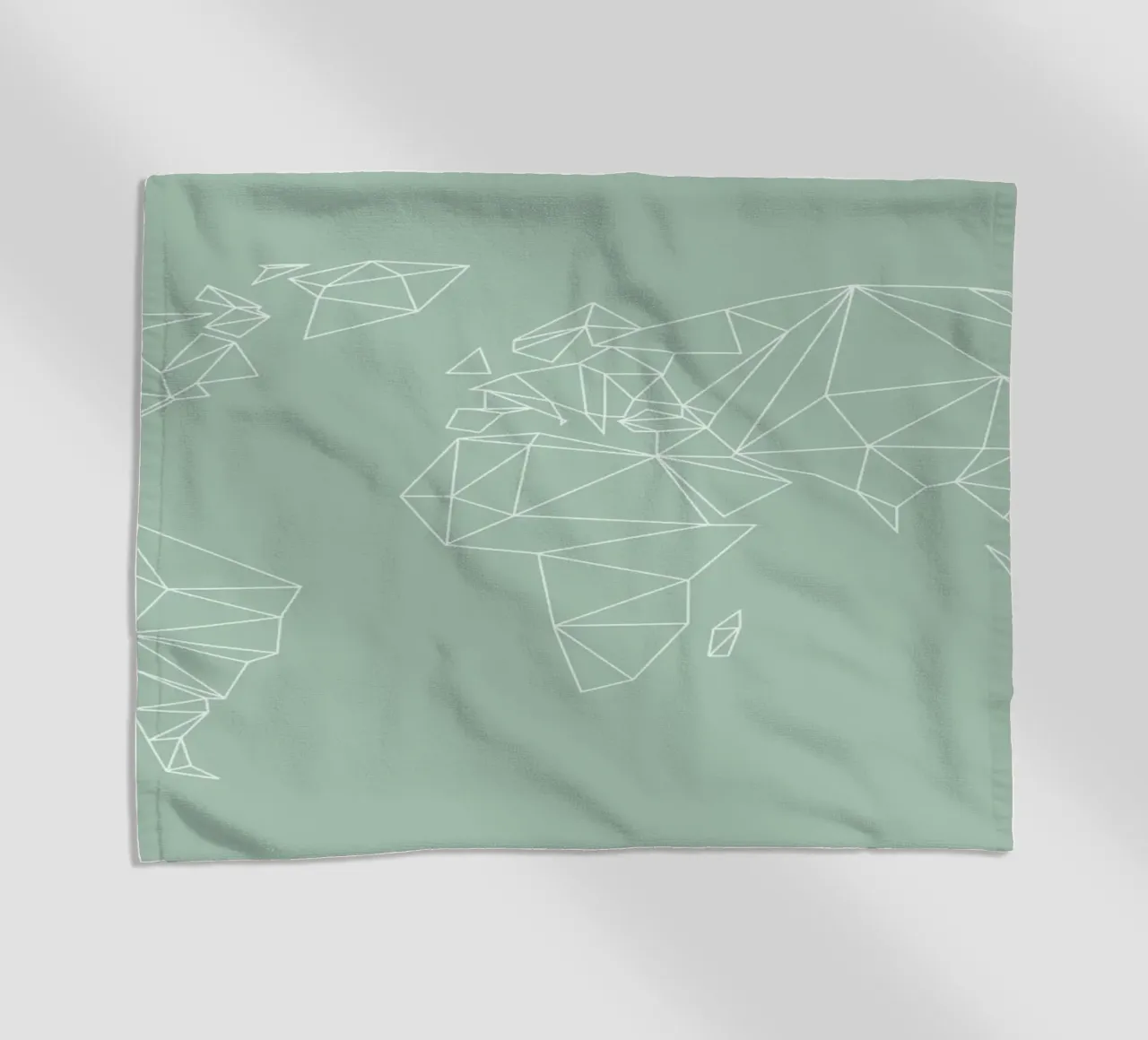 Geometrical World Map Pastel Sage Green telo mare da Studio Nahili