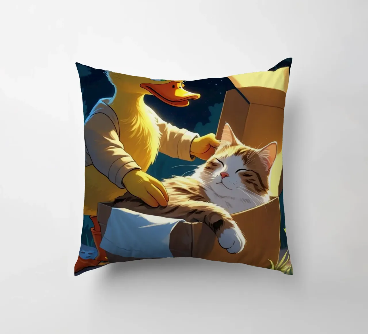 anatra gialla e gatto cuscino da van hellen