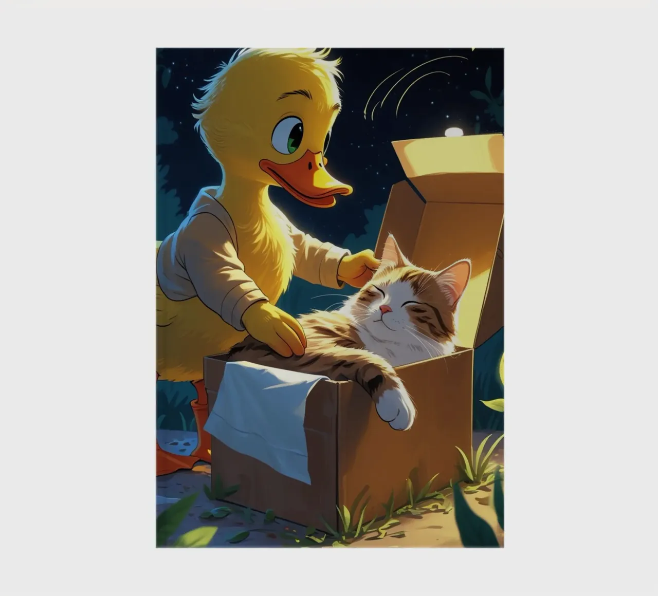 yellow duck and cat notebook by van hellen