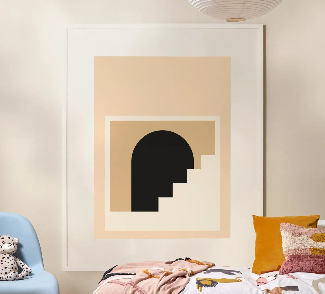 Bauhaus Stairway - Abstract architecture poster with plastic frame by Casa Calm