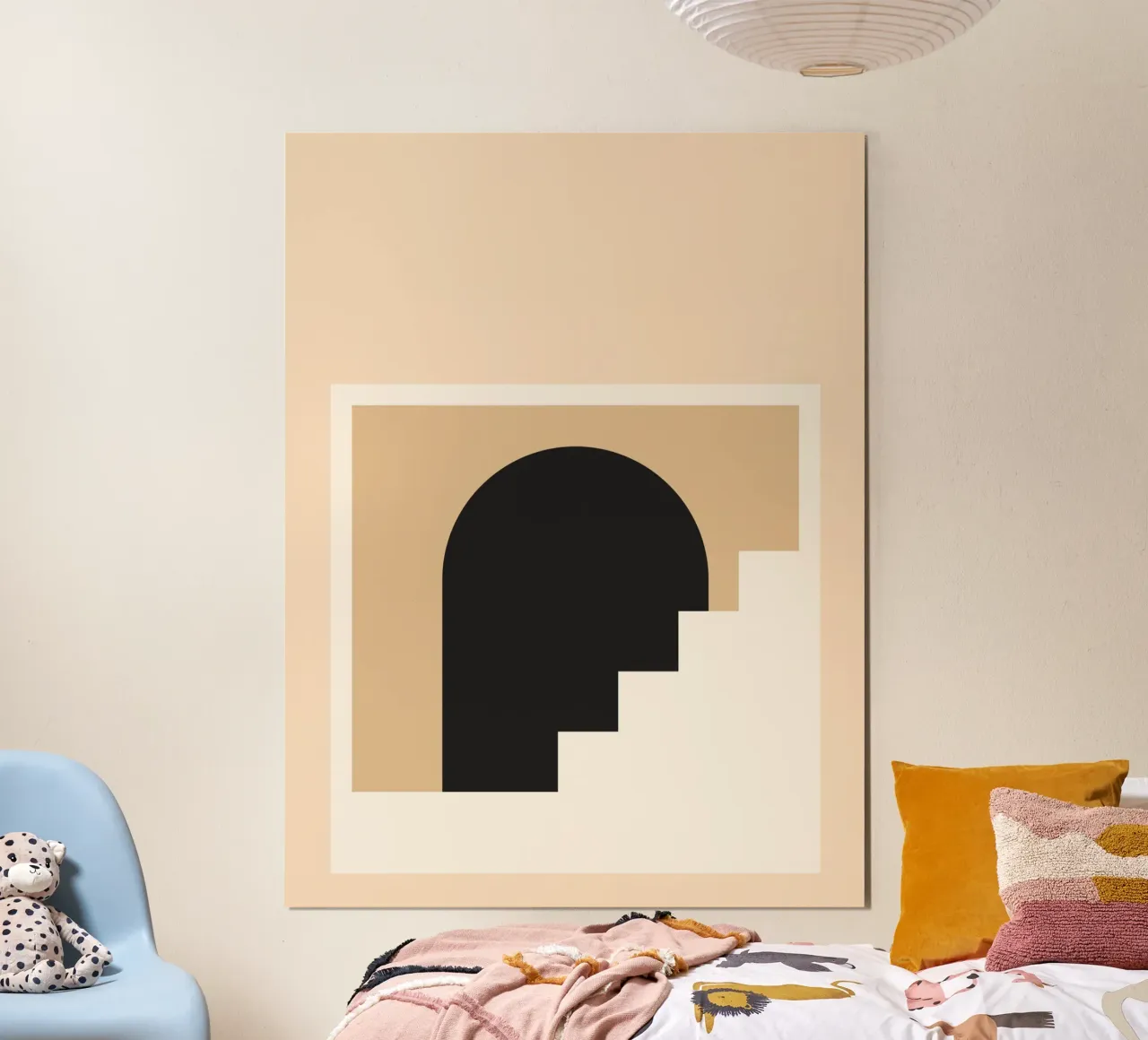 Bauhaus Stairway - Abstract architecture poster with plastic frame by Casa Calm