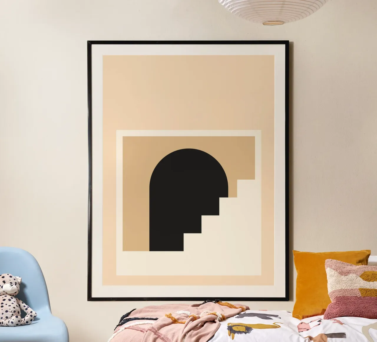 Bauhaus Stairway - Abstract architecture poster with plastic frame by Casa Calm