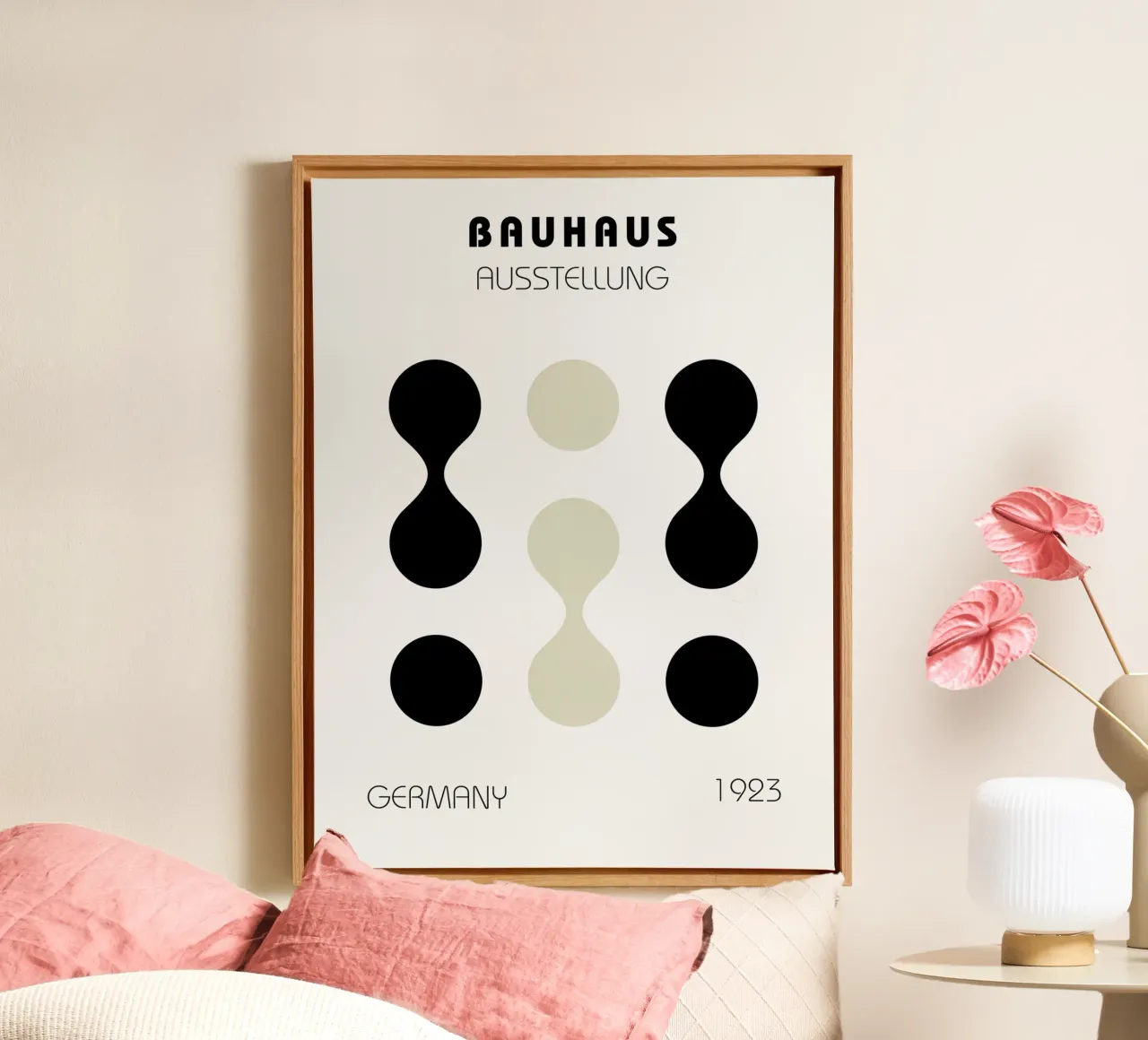 Mostra Bauhaus 1923 - Forme geometriche tela con Cornice a cassetta da Casa Calm