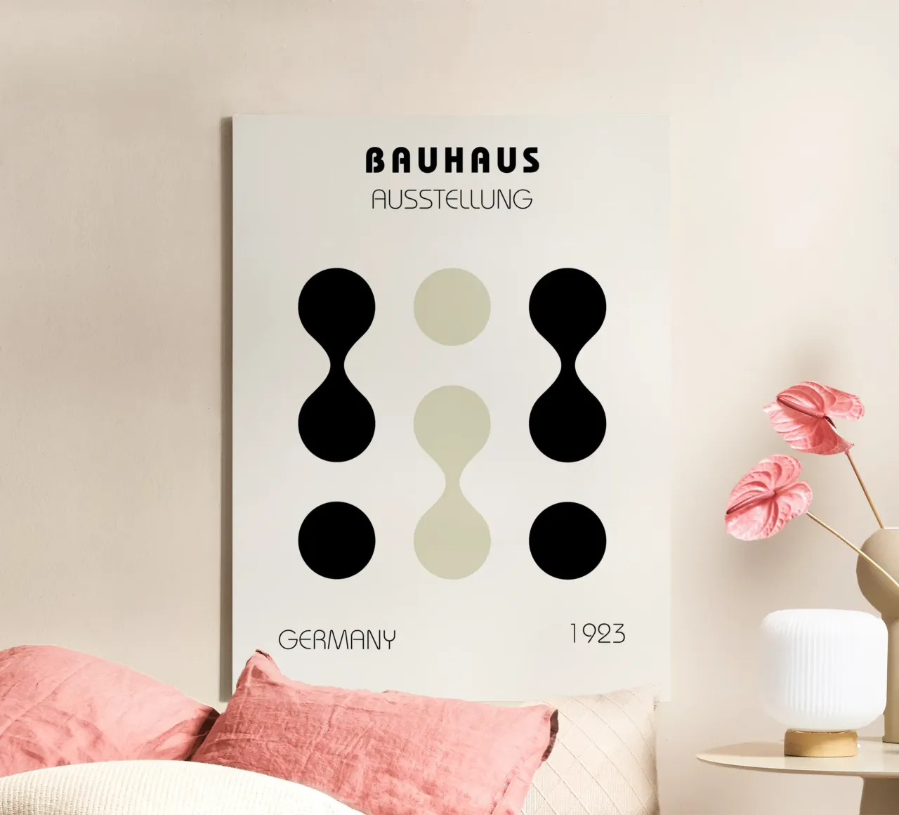 Mostra Bauhaus 1923 - Forme geometriche tela con Cornice a cassetta da Casa Calm