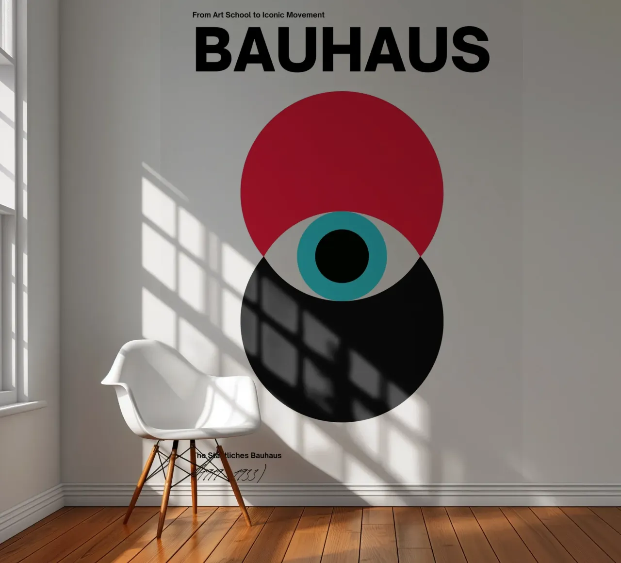 Bauhaus Eye - Geometric composition photo wallpaper by Casa Calm