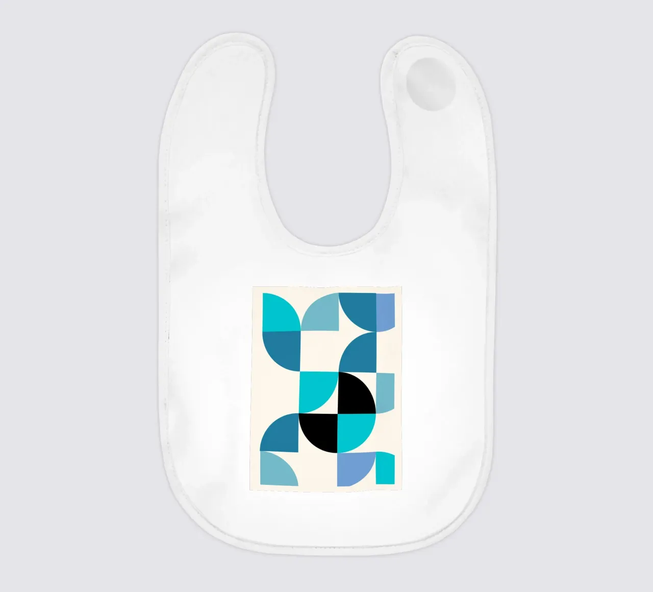Bauhaus Pattern - Poster geometrico blu turchese bavaglino da Casa Calm