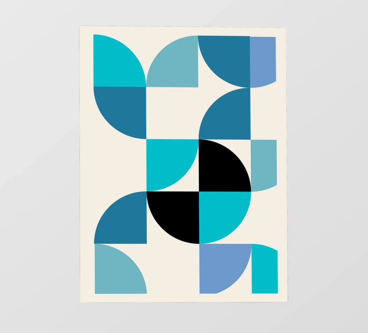 Bauhaus Pattern - Poster geometrico blu turchese telo in pvc da Casa Calm