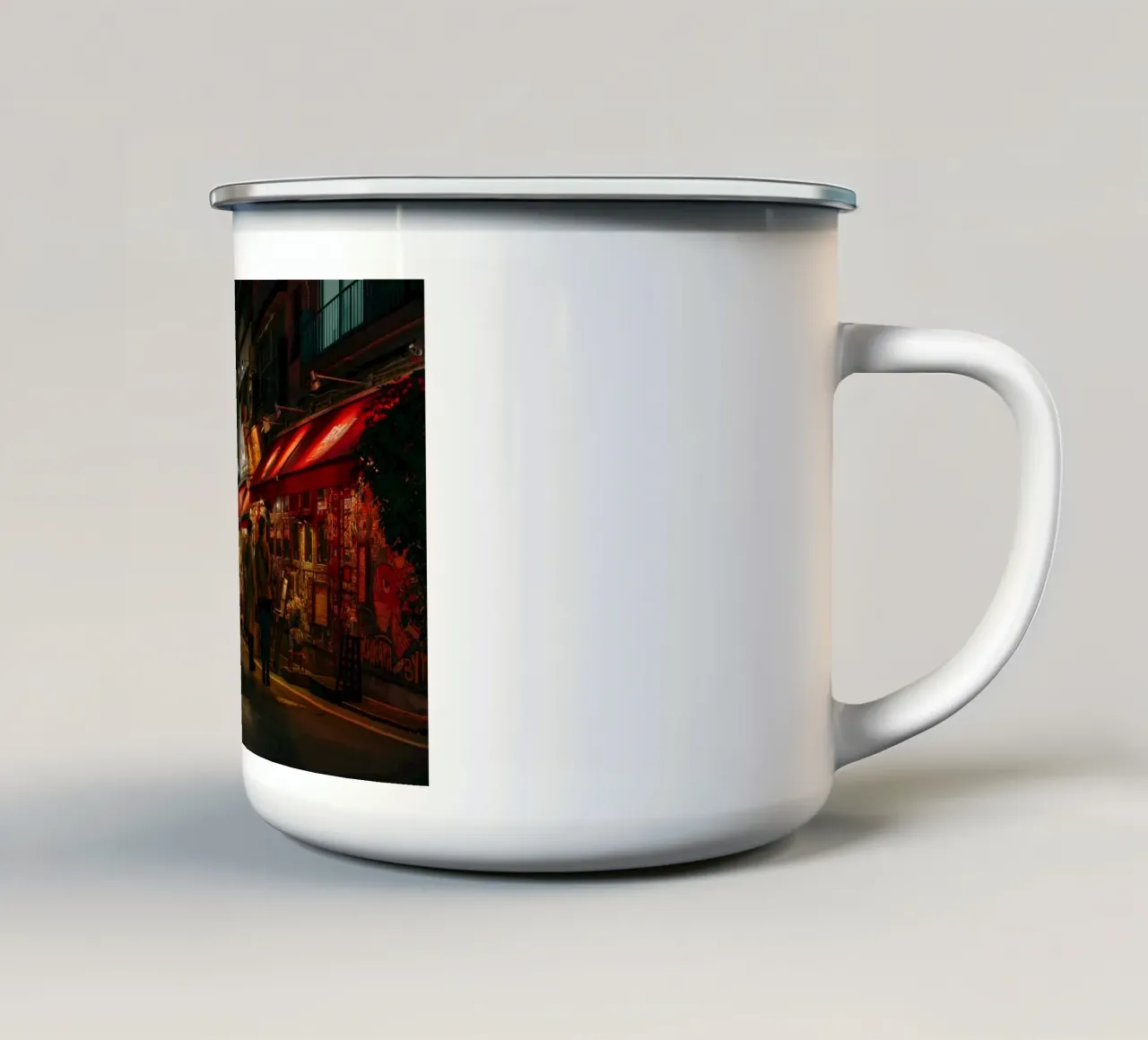 Scena notturna di Tokyo tazza in smalto da Marcel Bisig